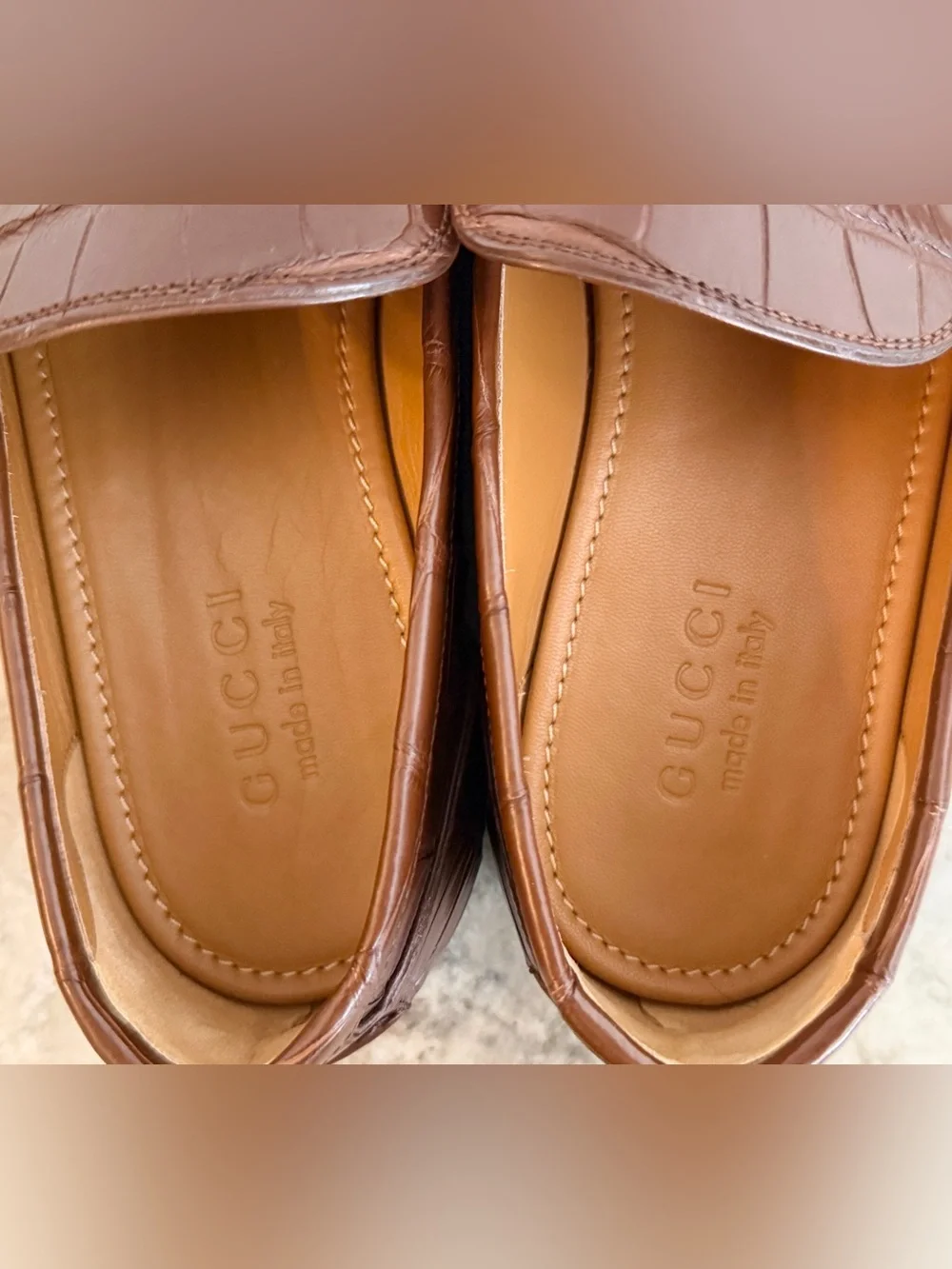 GUCCI JORDAAN CROCODILE LOAFERS BROWN HORSEBIT 1953 9 /  9.5 US  $4500 ALLIGATOR